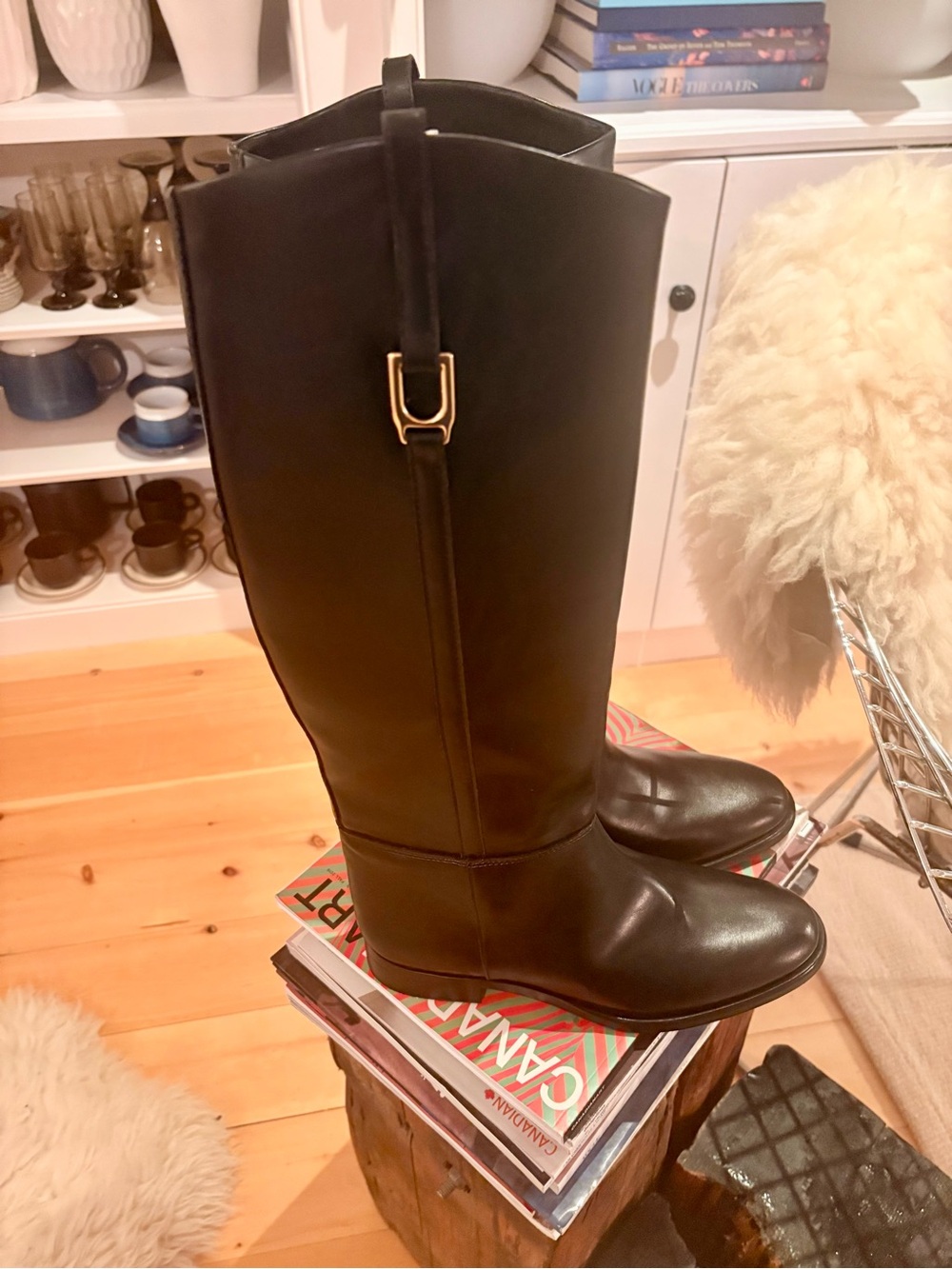 Classic Tall Black Leather Riding Boots - Zara new with tags size 38
